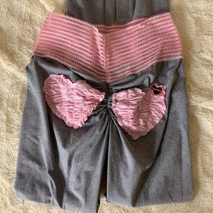 RARE GRAY/PINK HEART CUTE BOOTY LOUNGE LEGGINGS